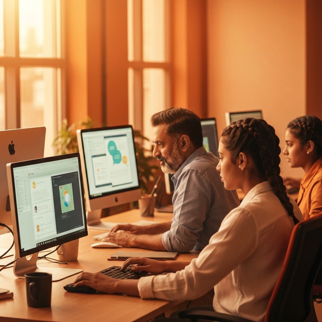 Modernes Software-Entwicklungsteam bei der Arbeit